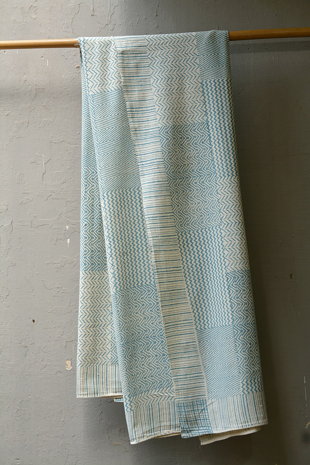 Block-Printed Khadi Bedsheet - Tiles