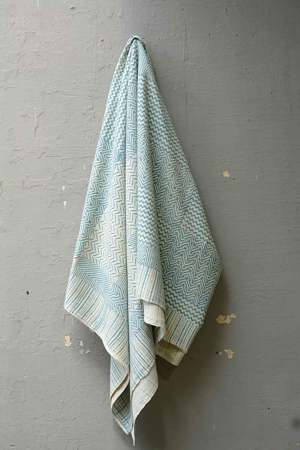 Block-Printed Khadi Bedsheet - Tiles