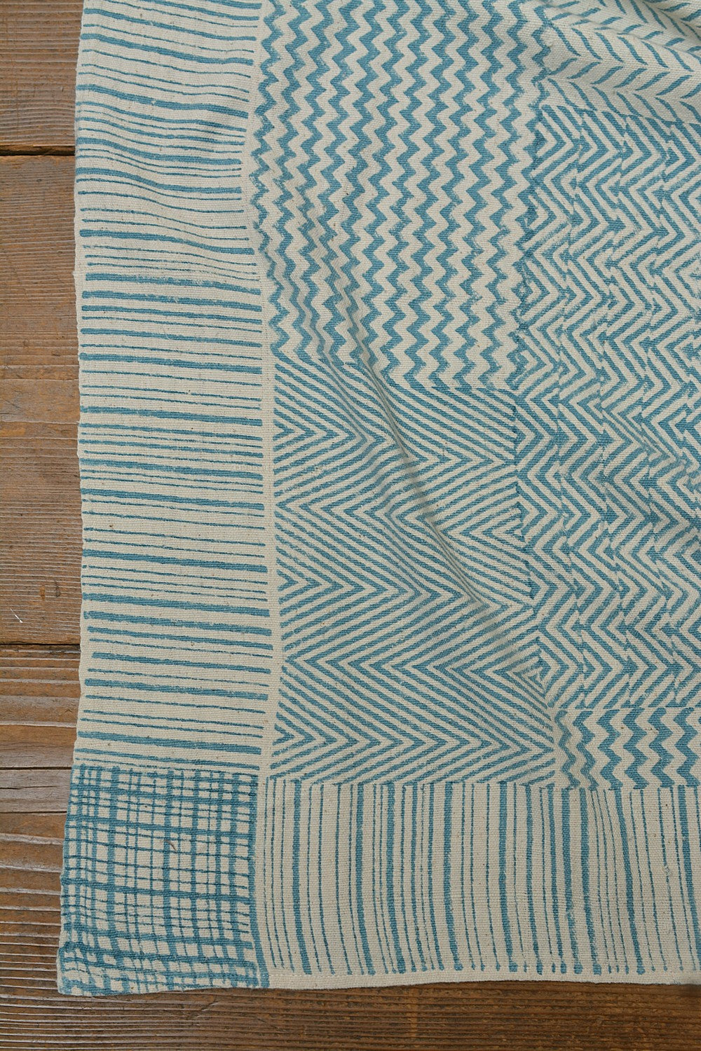 Block-Printed Khadi Bedsheet - Tiles
