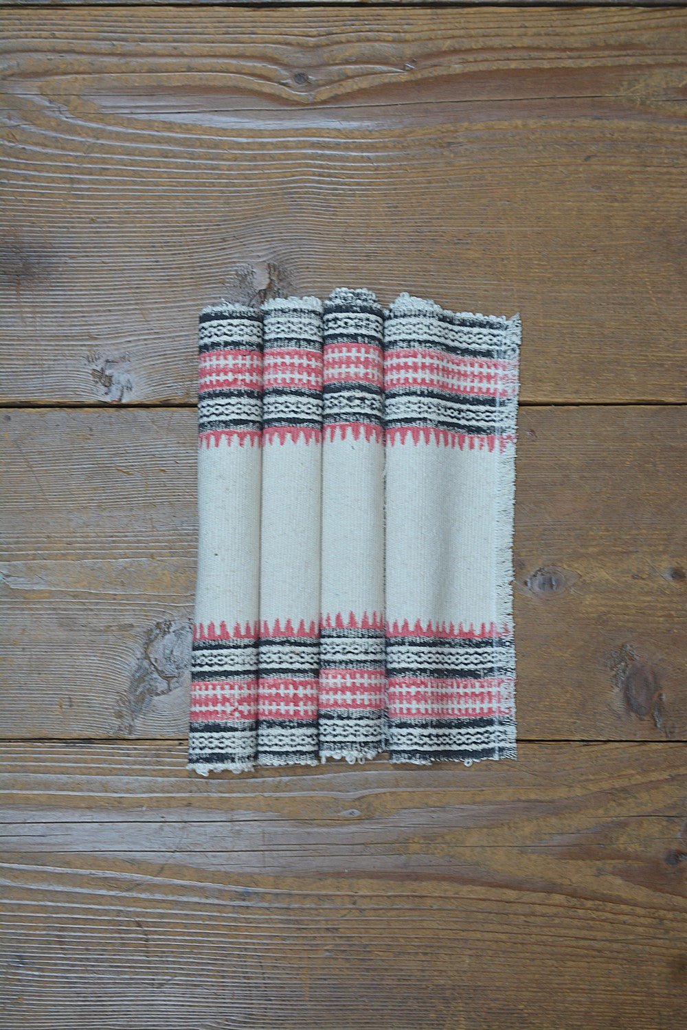 Block Printed Table Placemats - Black and Rose - metaphorracha
