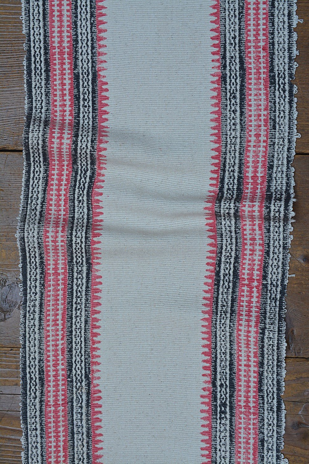 Block Printed Table Runner - Black and Rose - metaphorracha