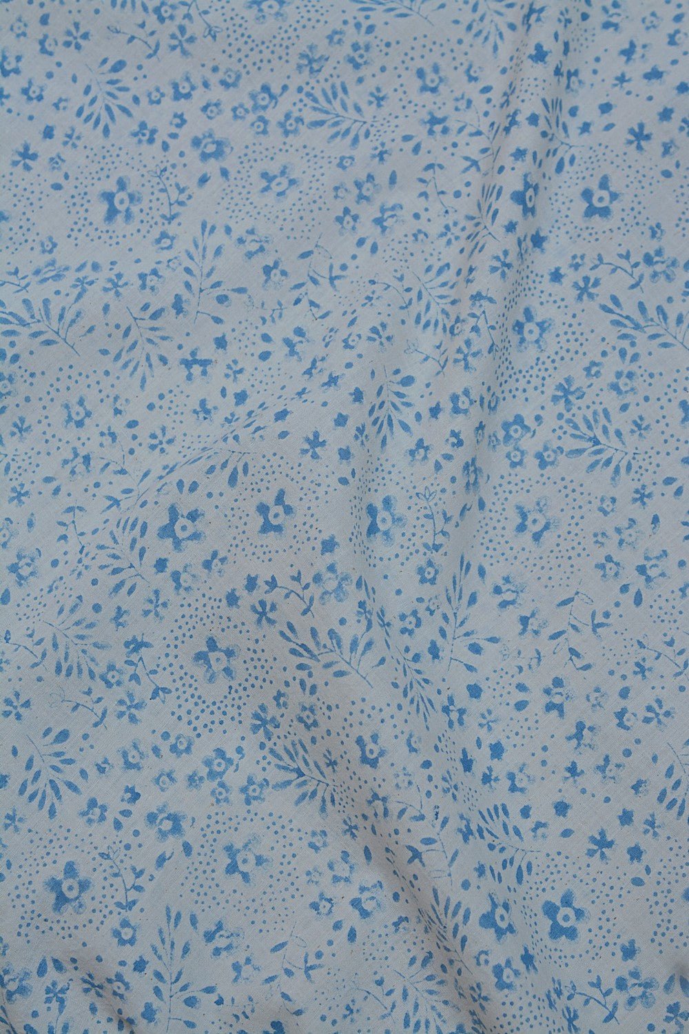 Khadi Saree - Printed Forget - me - nots - metaphorracha