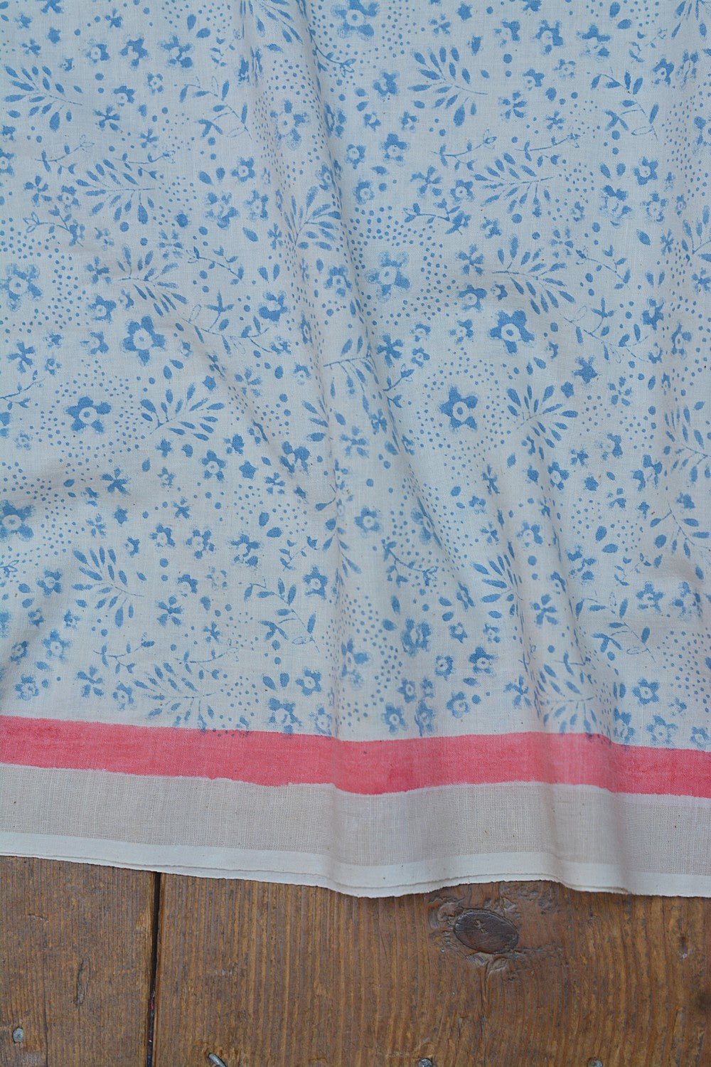 Khadi Saree - Printed Forget - me - nots - metaphorracha