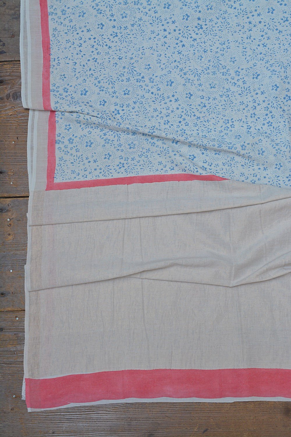 Khadi Saree - Printed Forget - me - nots - metaphorracha