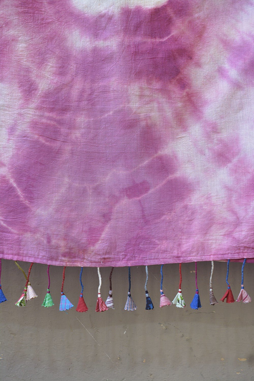 Khadi Saree - Tie and Dyed Old Claret Pink - metaphorracha