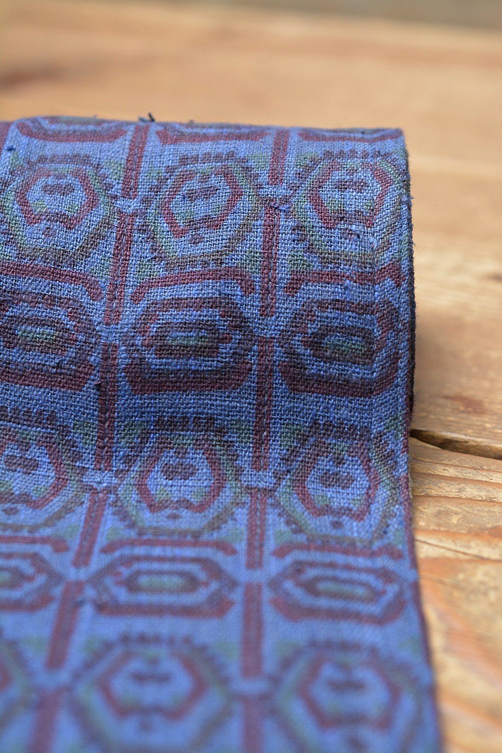 Khadi Table Runner - Printed & Quilted - metaphorracha