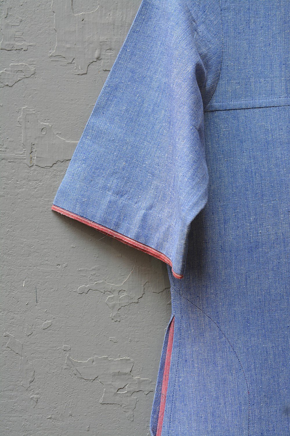Size S | Blue Chambray Khadi Tunic Shirt - metaphorracha