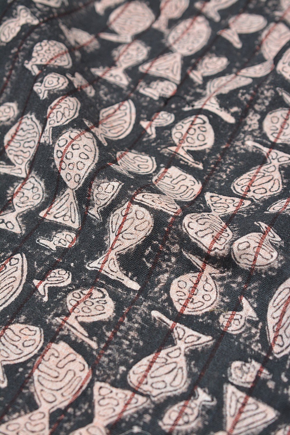 Size S | Fish Printed Khadi Dress - metaphorracha