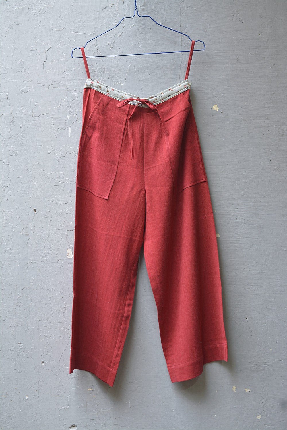Size S | Postbox Red Khadi Pants - metaphorracha