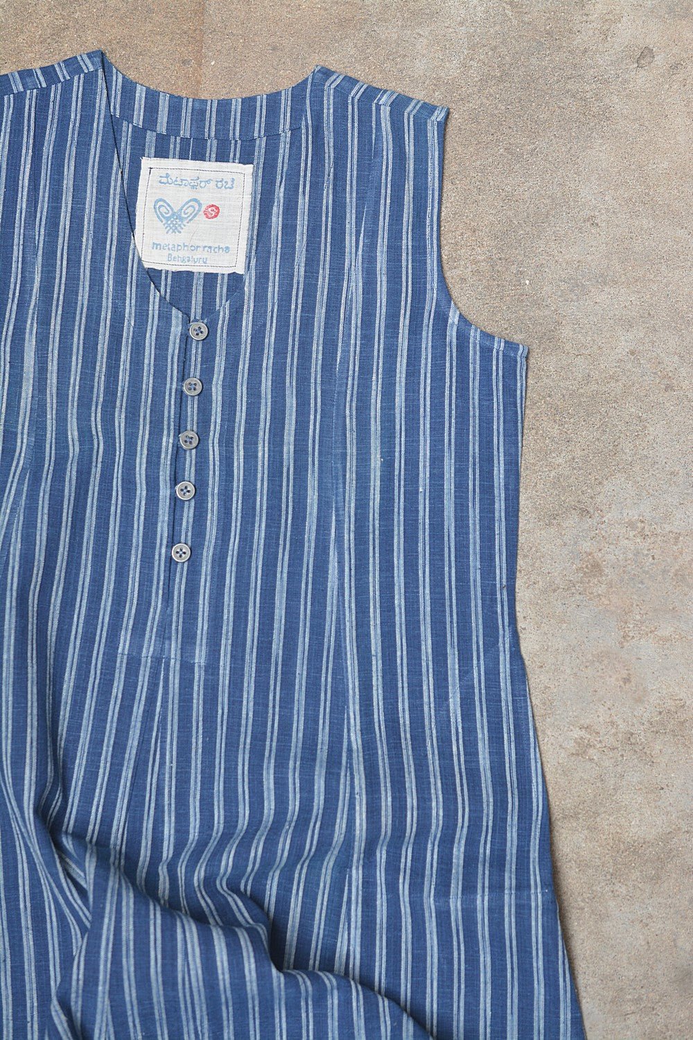 Size S | Sleeveless Short Khadi Dress - metaphorracha