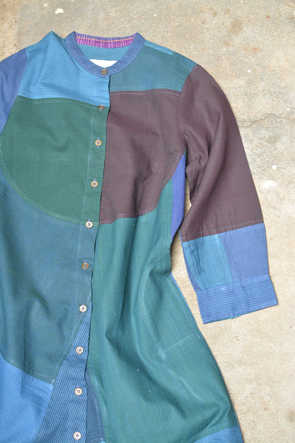 Size S | Upcycled Long Khadi Dress - metaphorracha