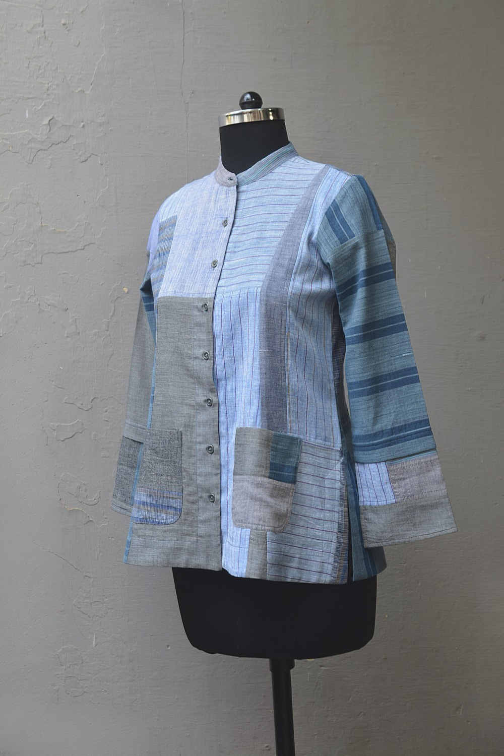 Upcycled Khadi Jacket - Mugilu