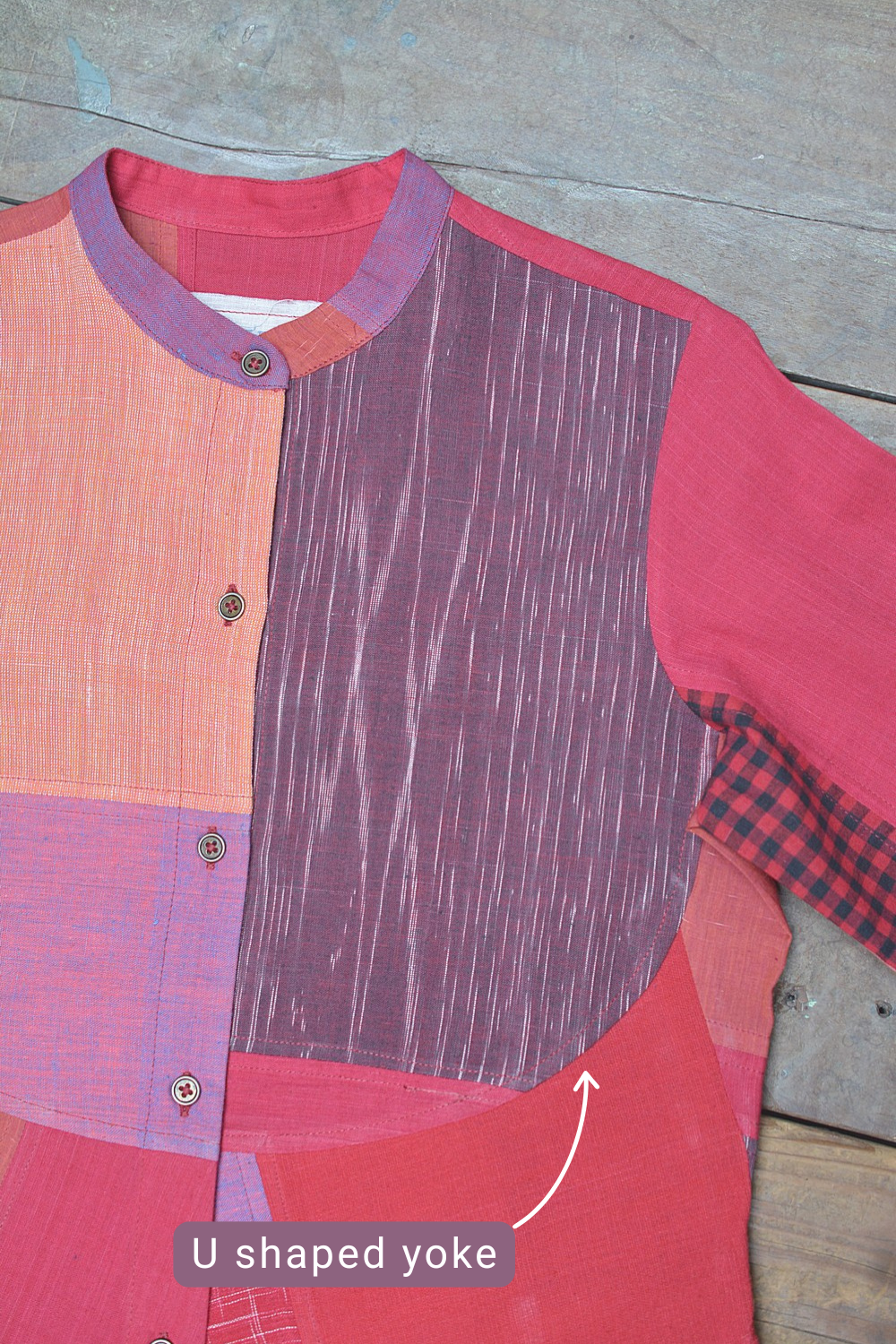 Upcycled Khadi Dress - Kempu