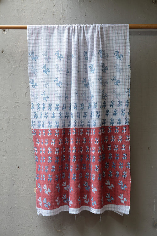Block Printed Khadi Stole - Flora