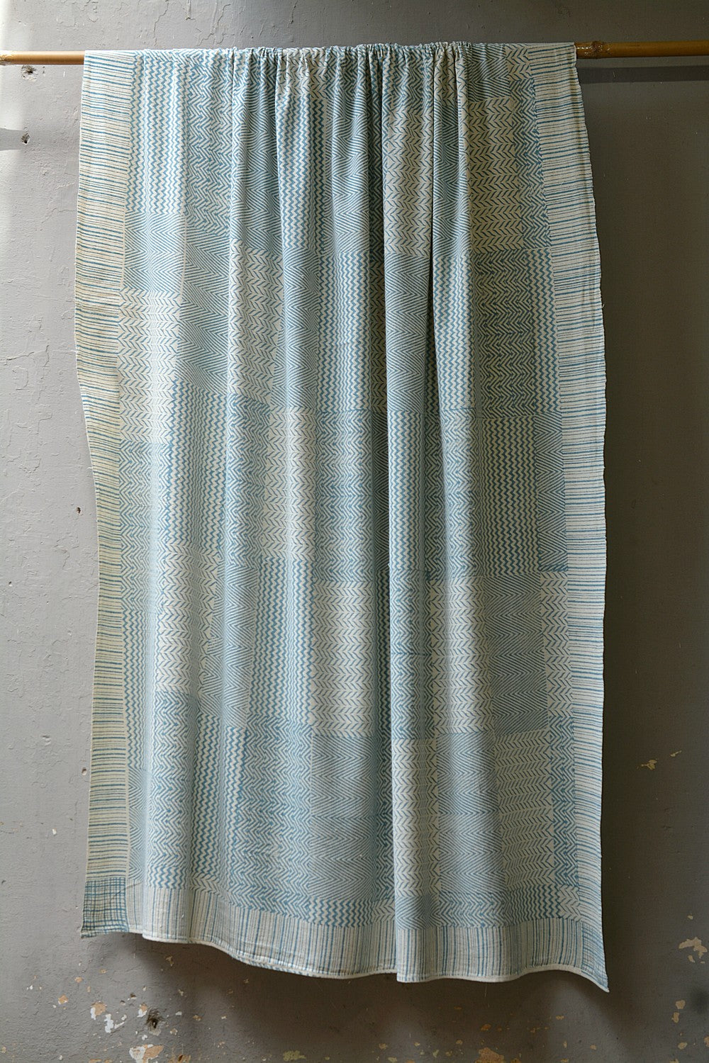 Block-Printed Khadi Bedsheet - Tiles