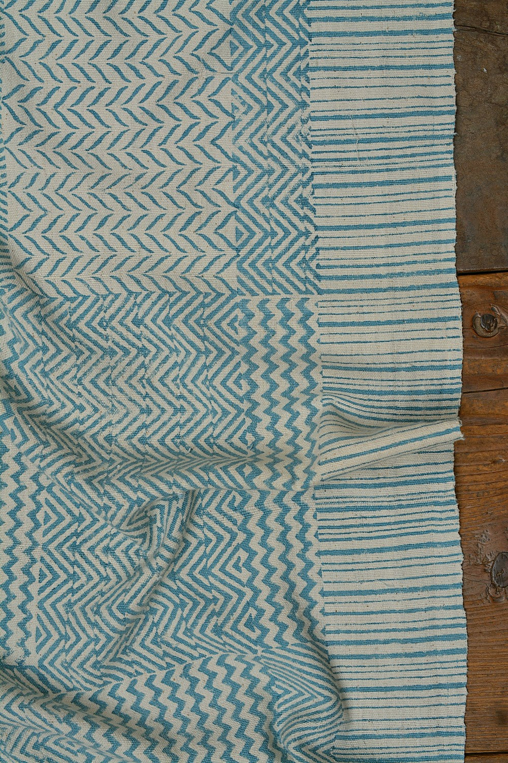 Block-Printed Khadi Bedsheet - Tiles