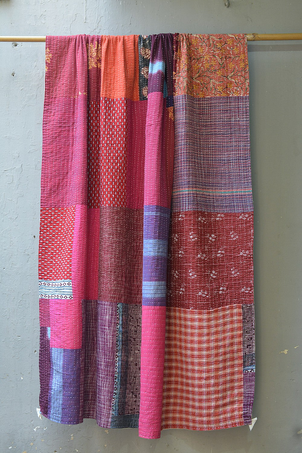 Hand-quilted Khadi Bedspread | Remnant | 62" x 95"