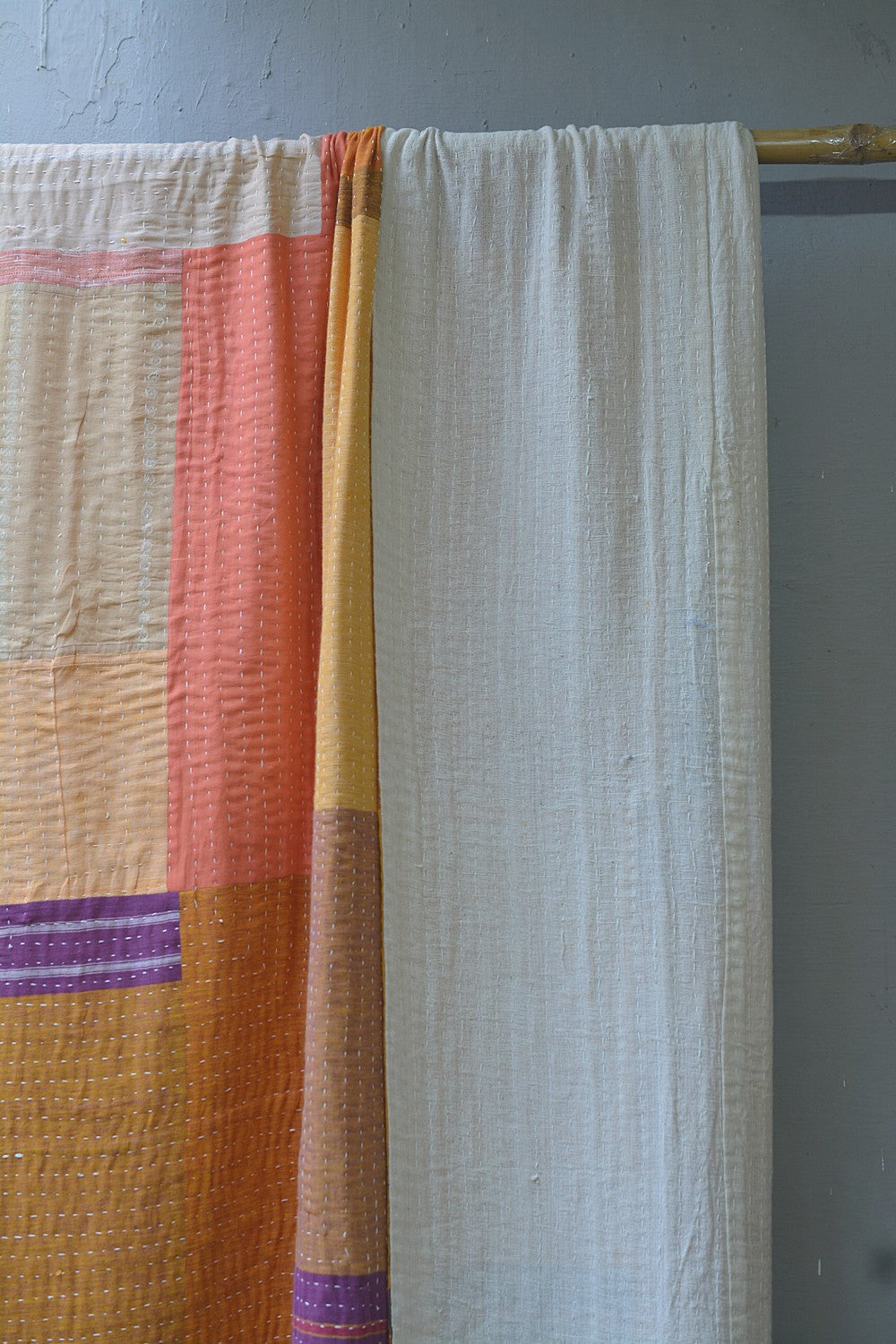 Hand-Quilted Khadi Bedspread | Purpose | 90” x 108”