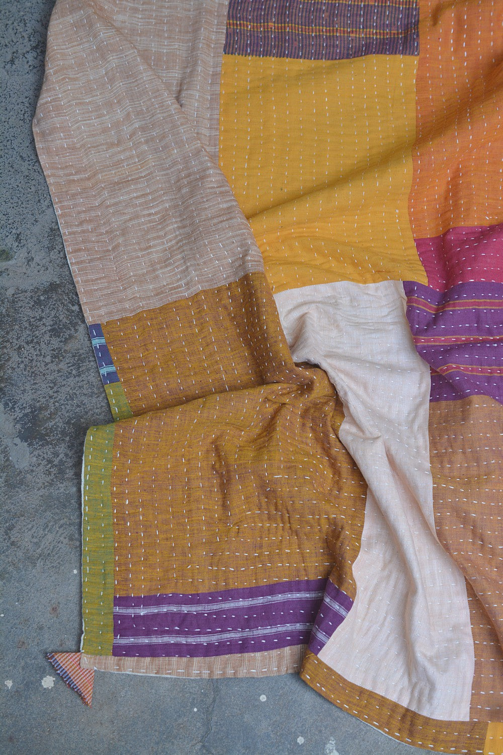 Hand-Quilted Khadi Bedspread | Purpose | 90” x 108”