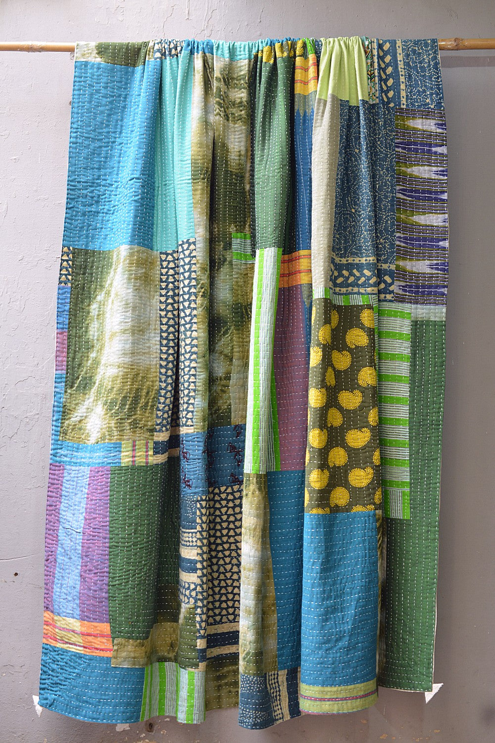 Hand-Quilted Khadi Bedspread | Ground | 94” x 107”