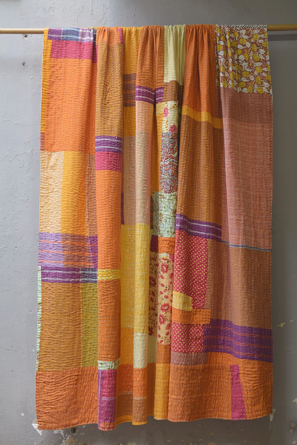 Hand-Quilted Khadi Bedspread | Ground | 96” x 110”