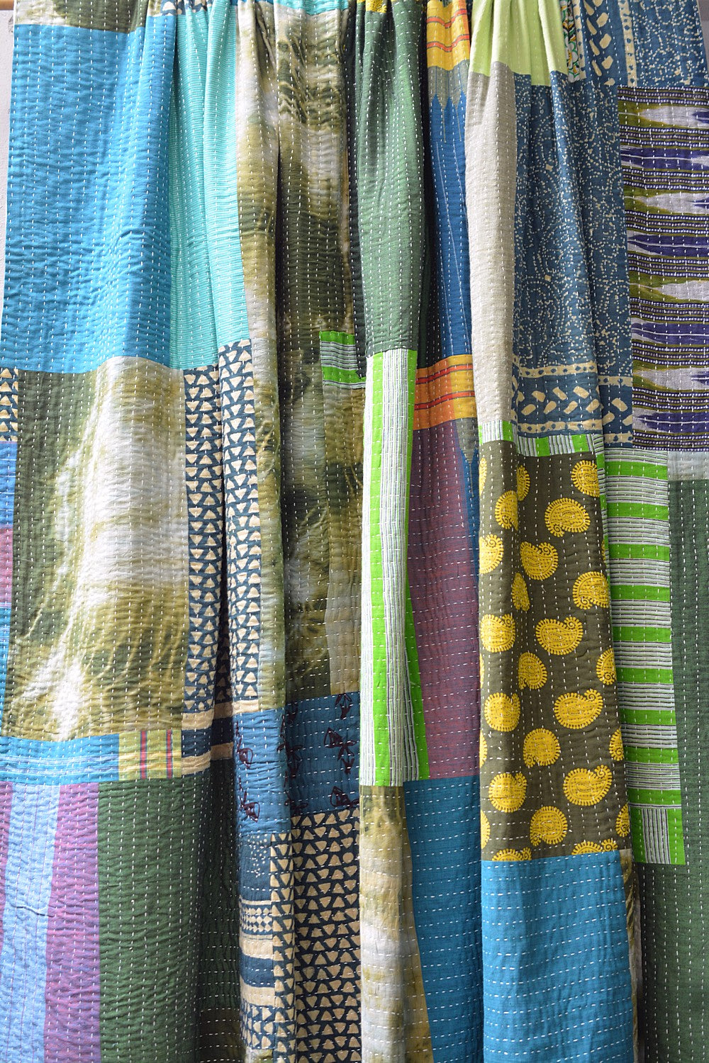 Hand-Quilted Khadi Bedspread | Ground | 94” x 107”