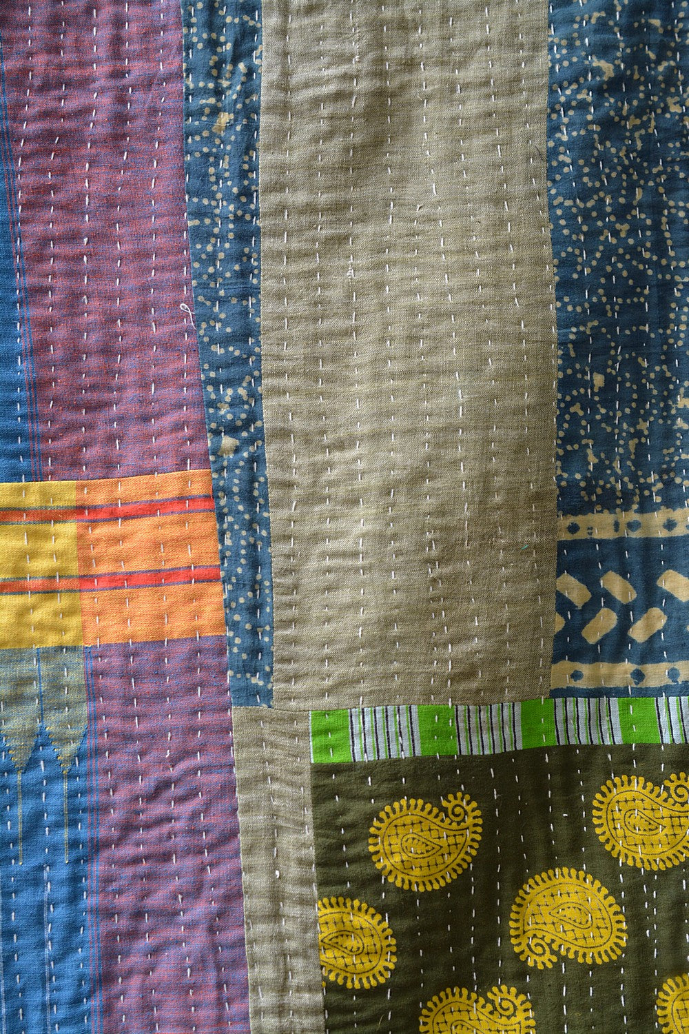 Hand-Quilted Khadi Bedspread | Ground | 94” x 107”