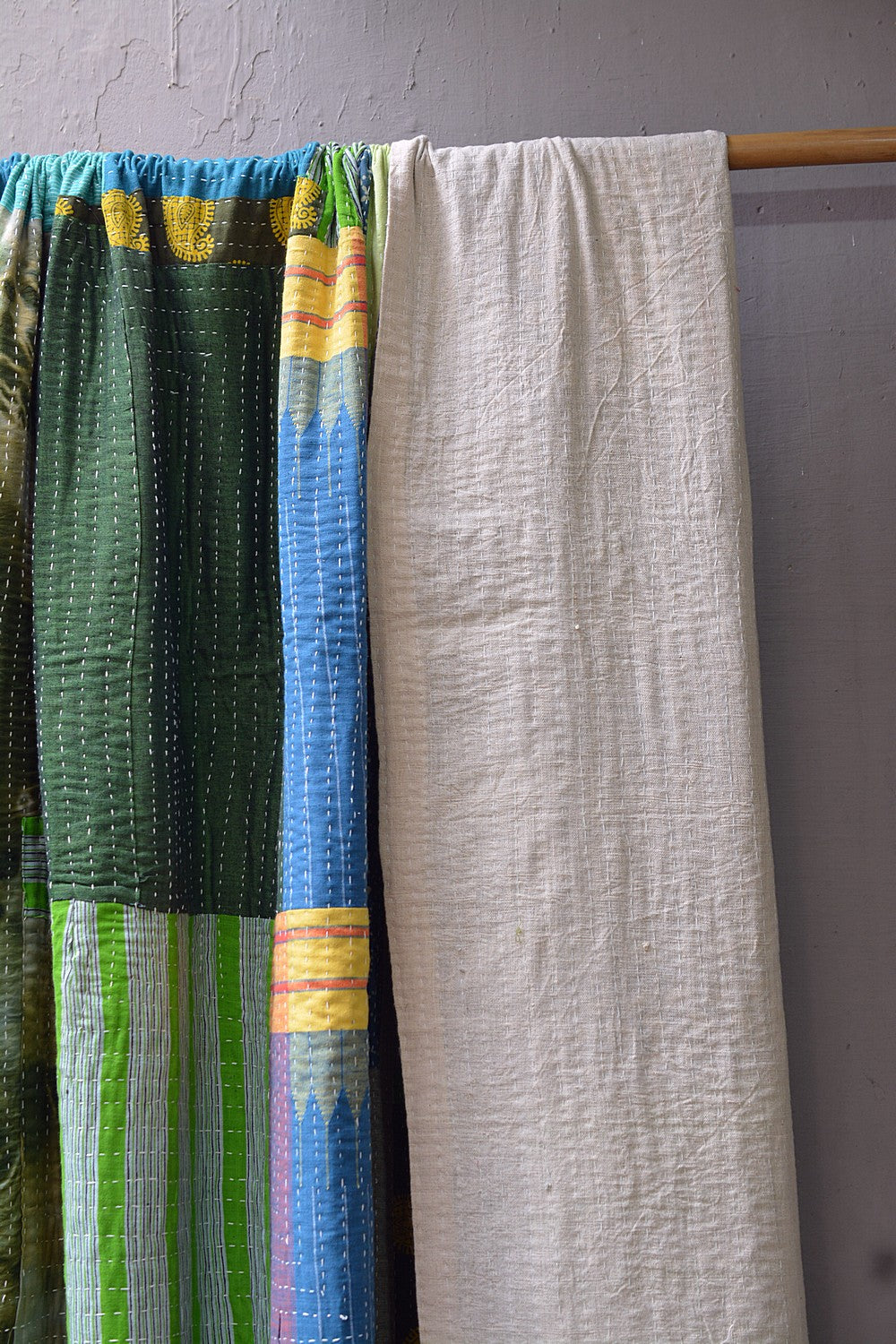 Hand-Quilted Khadi Bedspread | Ground | 94” x 107”