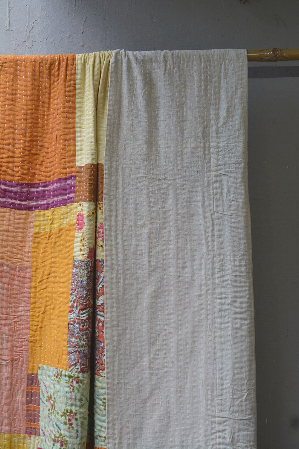 Hand-Quilted Khadi Bedspread | Ground | 96” x 110”