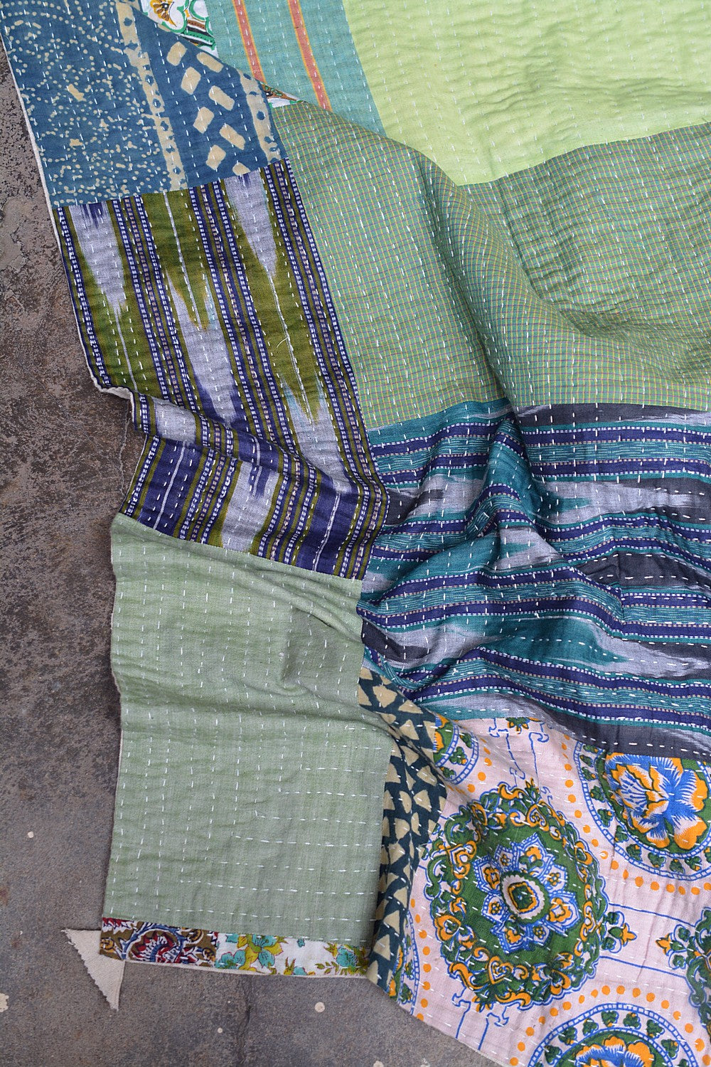 Hand-Quilted Khadi Bedspread | Ground | 94” x 107”