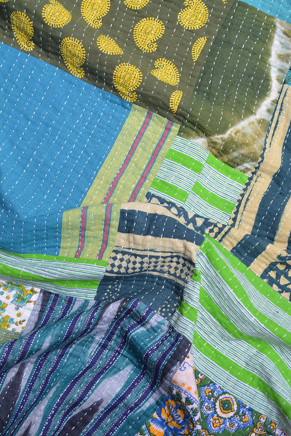 Hand-Quilted Khadi Bedspread | Ground | 94” x 107”