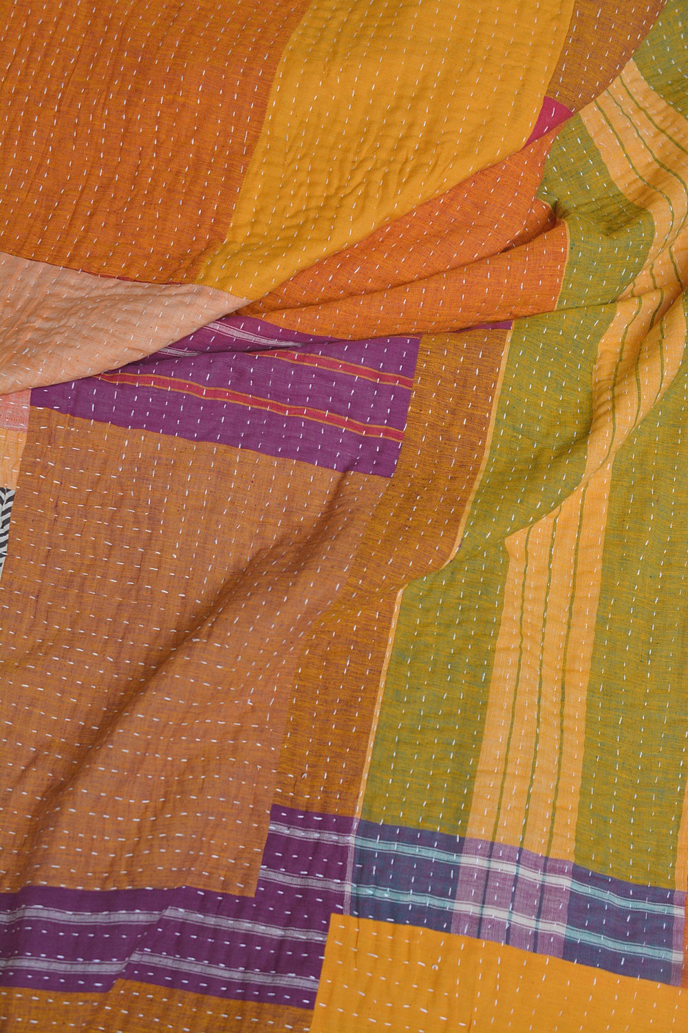 Hand-Quilted Khadi Bedspread | Ground | 96” x 110”