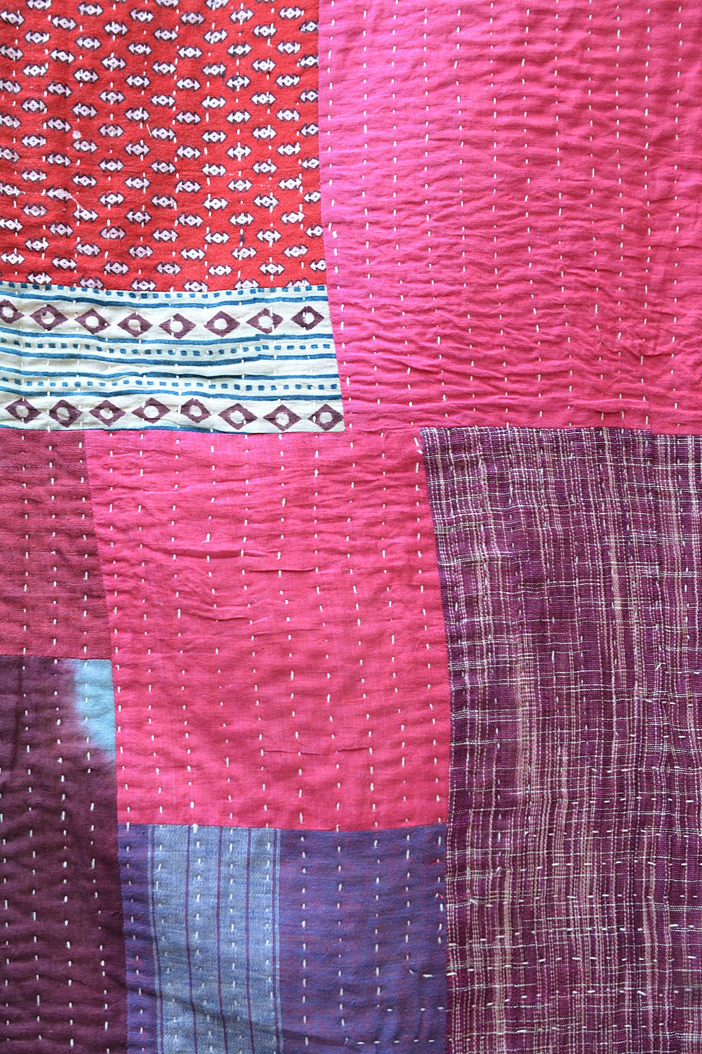 Hand-quilted Khadi Bedspread | Remnant | 62" x 95"