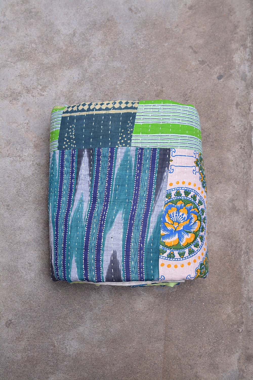 Hand-Quilted Khadi Bedspread | Ground | 94” x 107”