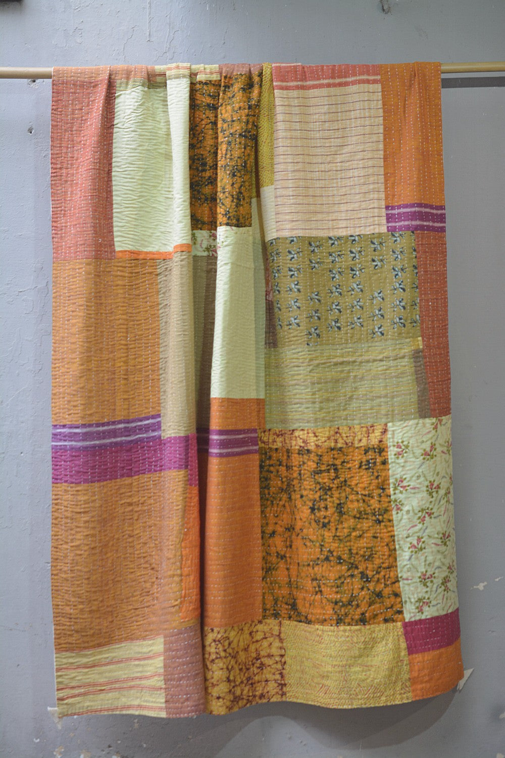 Hand-Quilted Khadi Bedspread | Layer | 63” x 88”