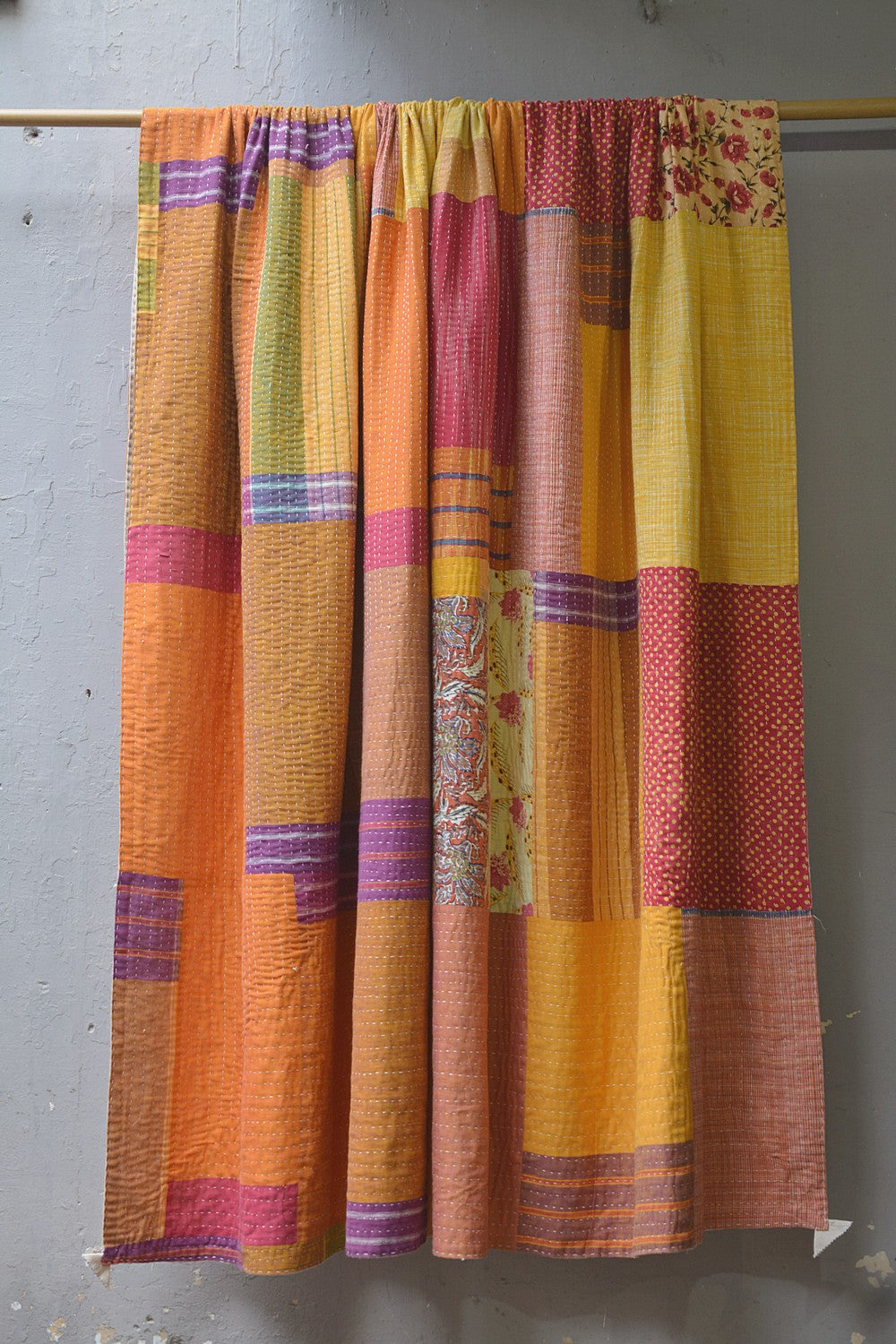 Hand-Quilted Khadi Bedspread | Layer | 90” x 110”
