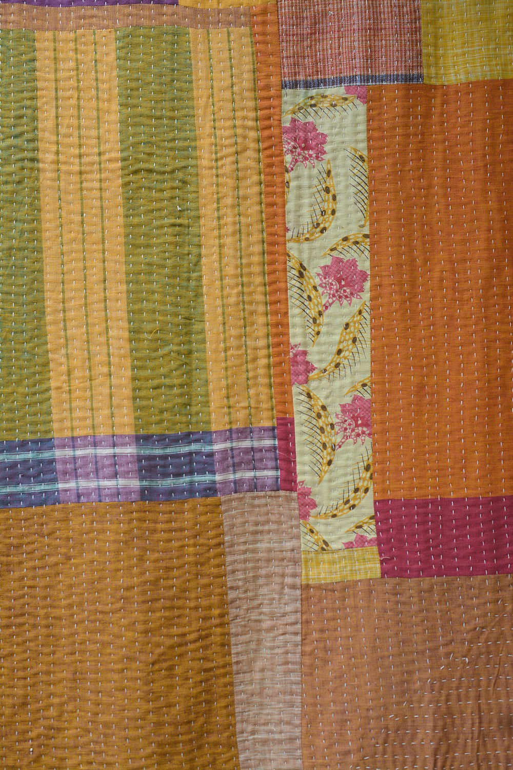 Hand-Quilted Khadi Bedspread | Layer | 90” x 110”