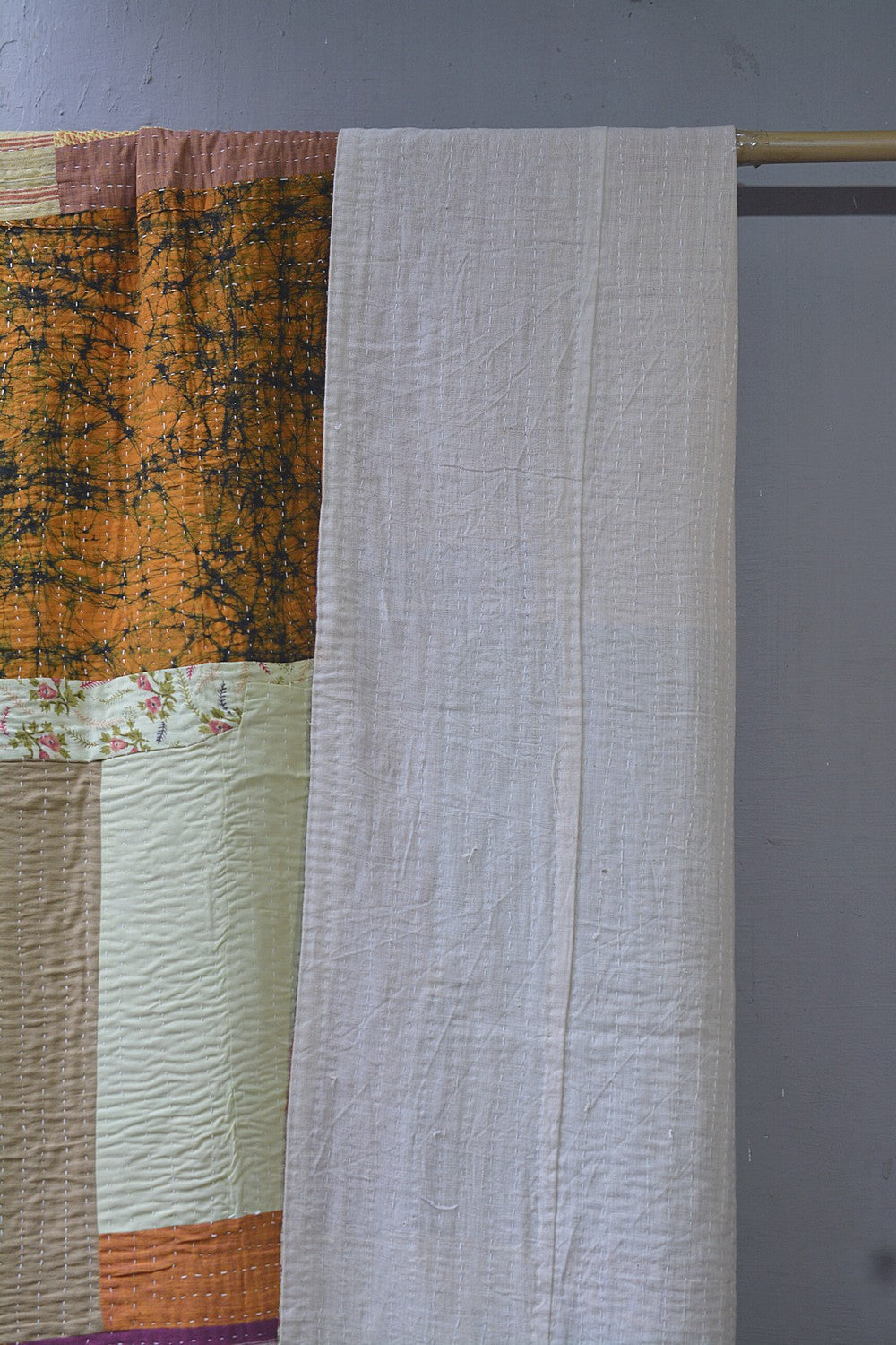 Hand-Quilted Khadi Bedspread | Layer | 63” x 88”