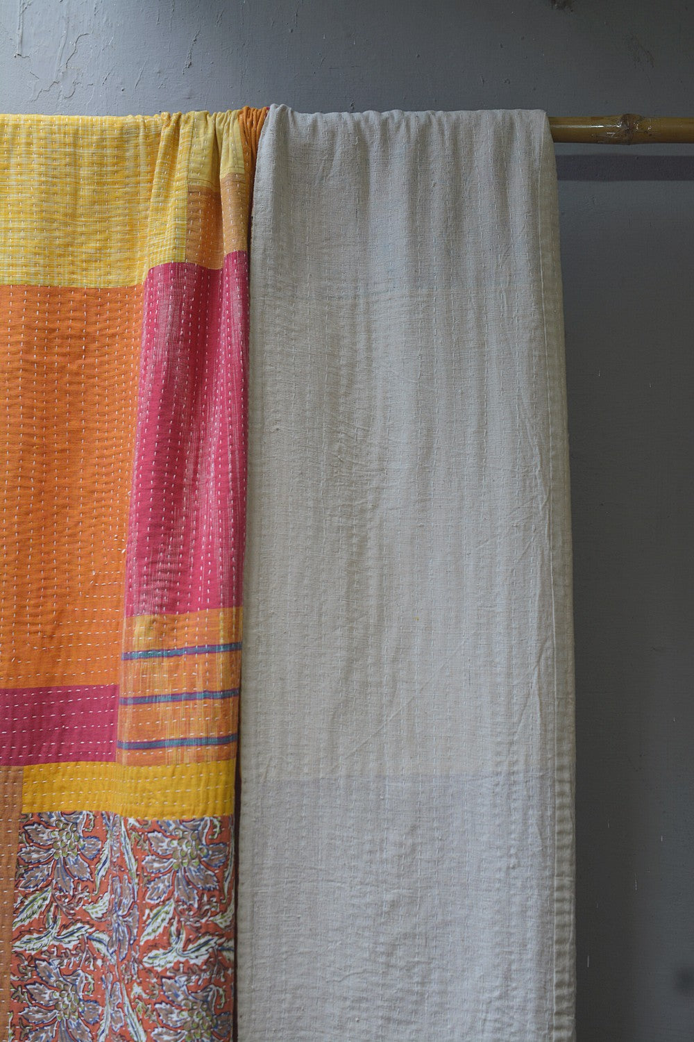 Hand-Quilted Khadi Bedspread | Layer | 90” x 110”