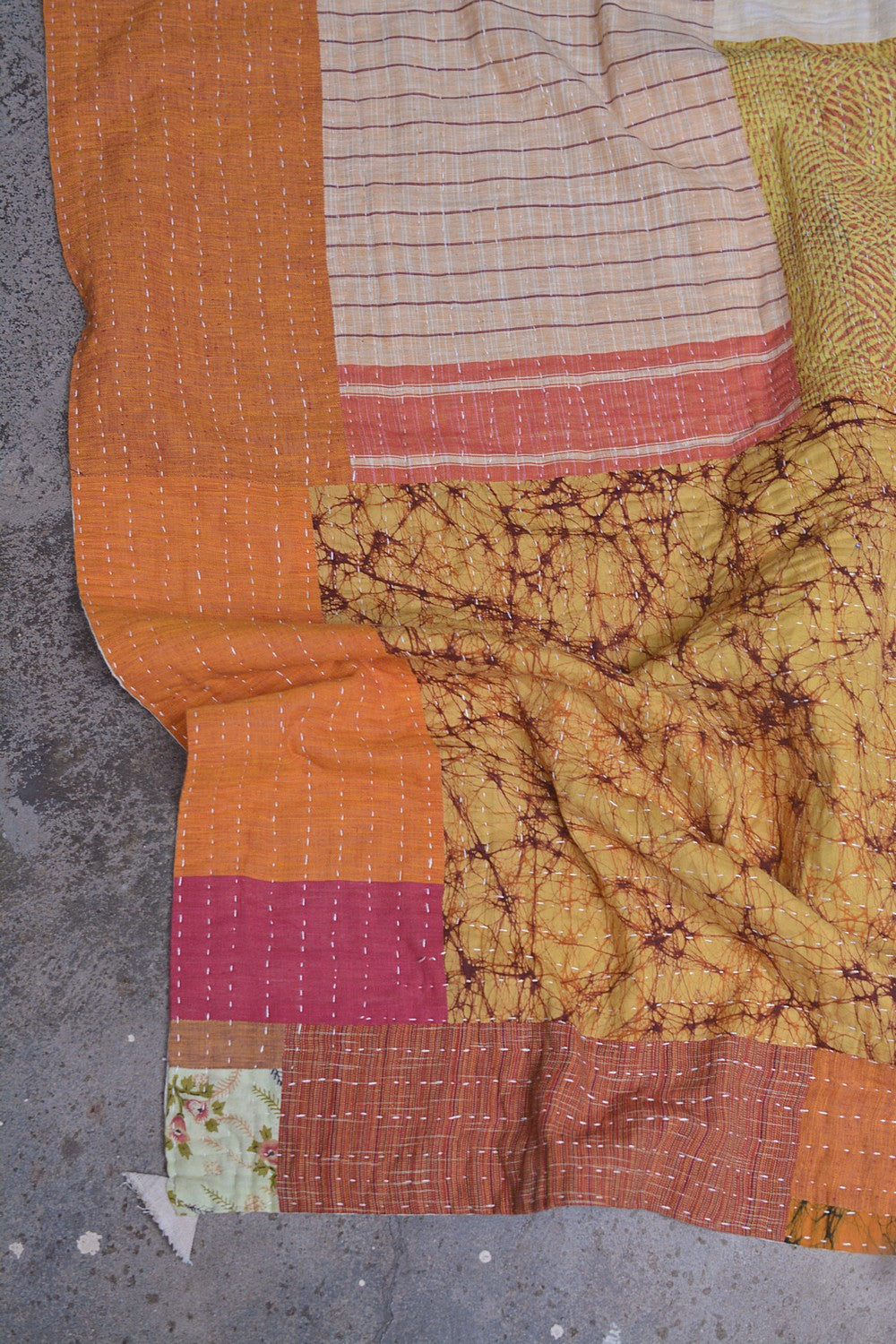 Hand-Quilted Khadi Bedspread | Layer | 63” x 88”