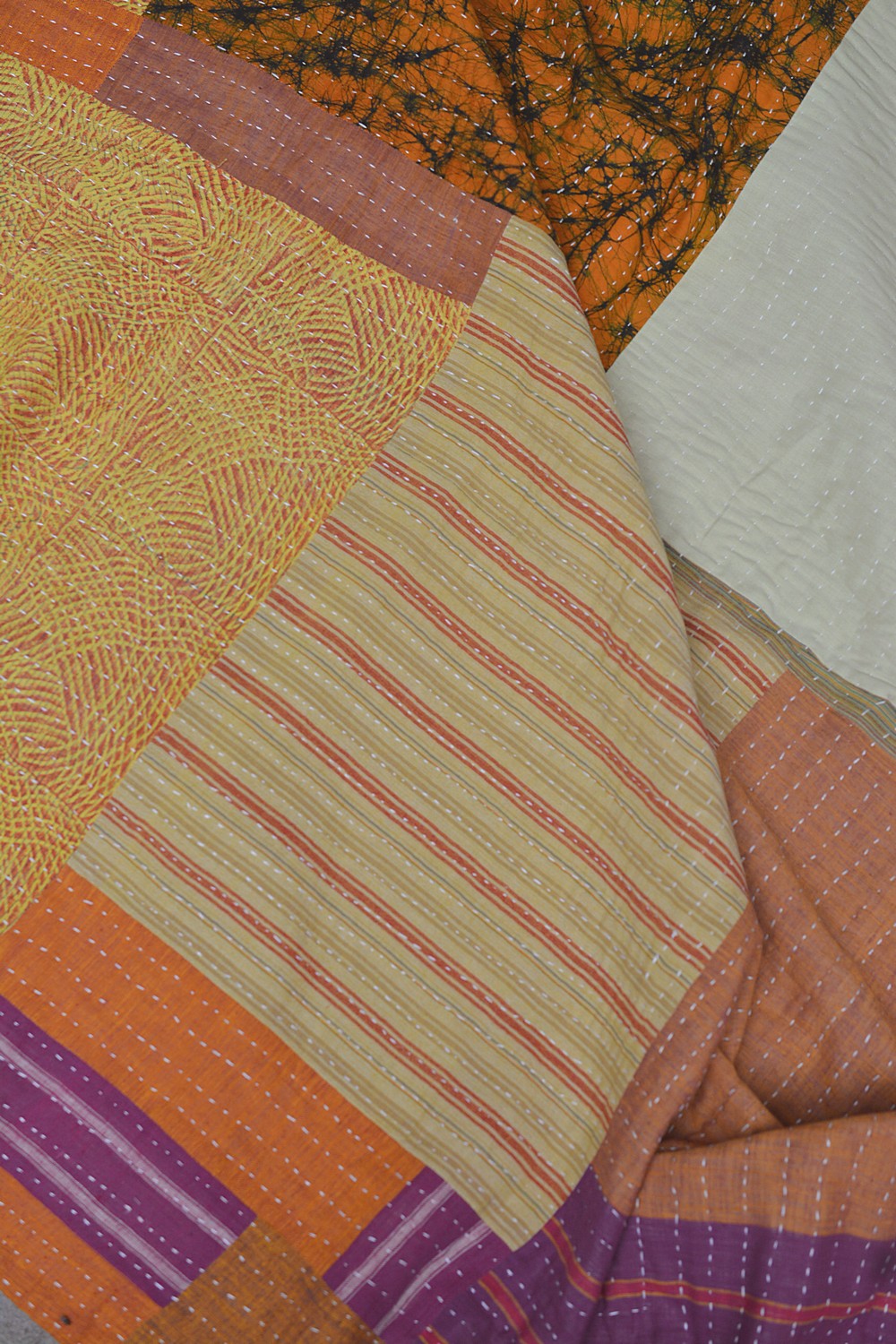 Hand-Quilted Khadi Bedspread | Layer | 63” x 88”