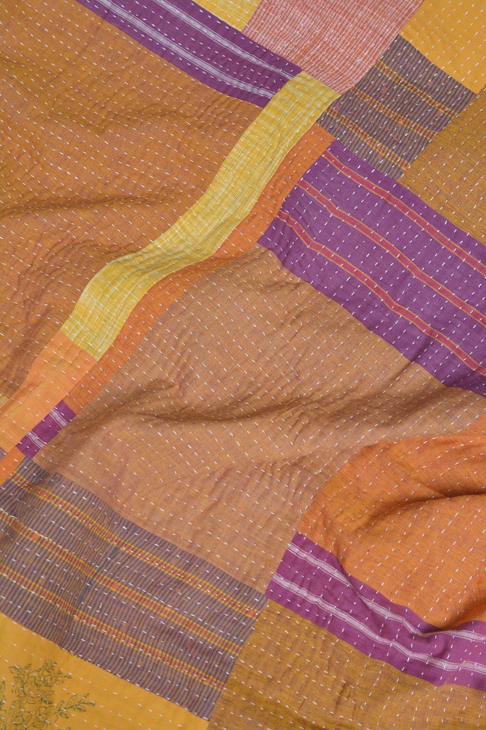 Hand-Quilted Khadi Bedspread | Layer | 90” x 110”