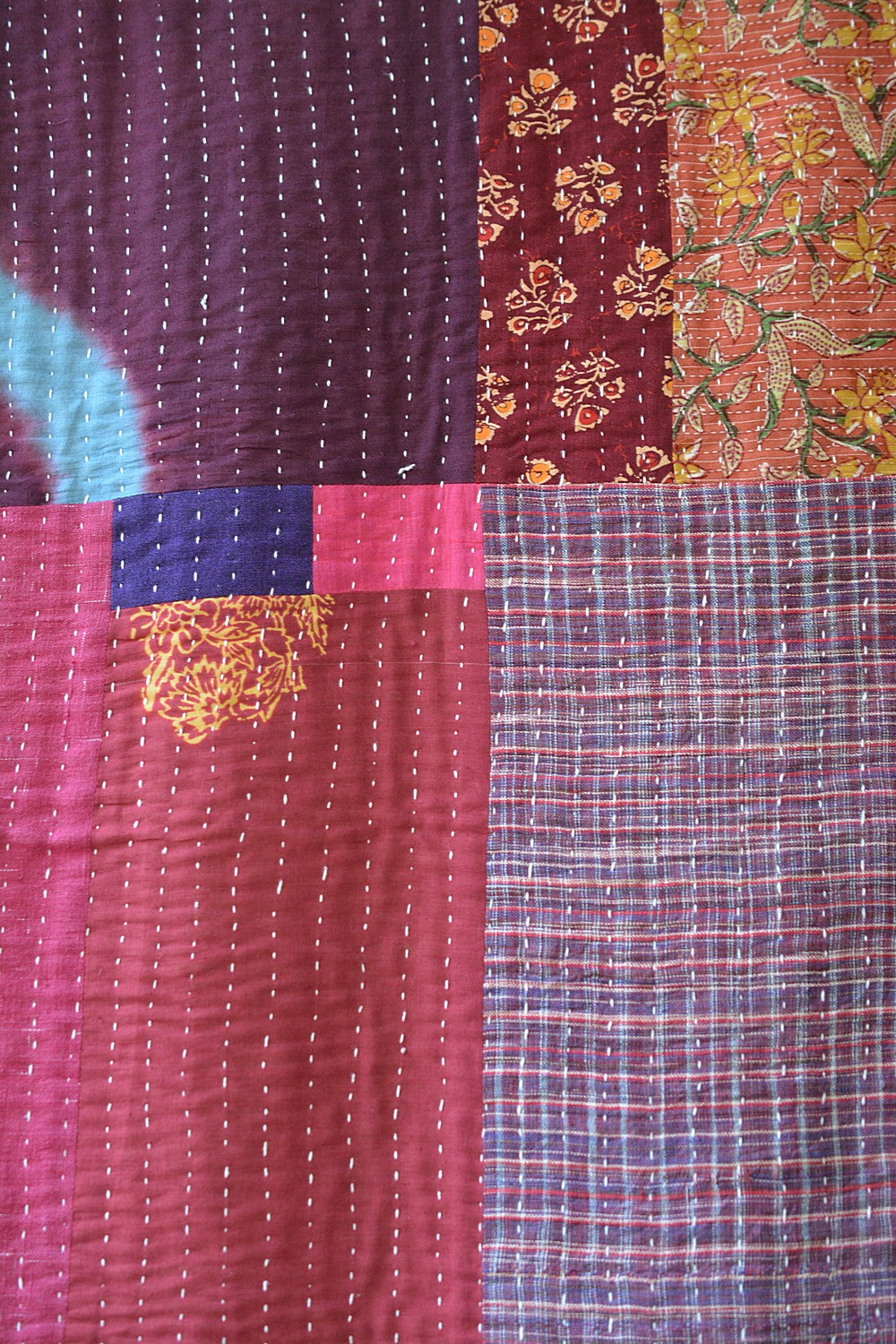 Hand-quilted Khadi Bedspread | Remnant | 62" x 95"
