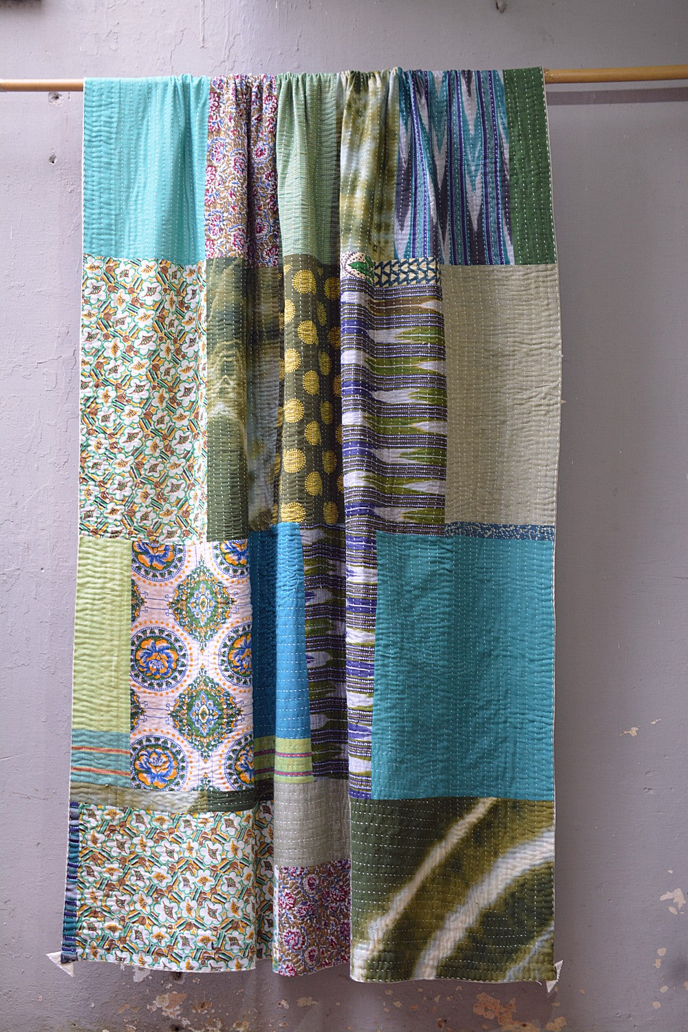 Hand-Quilted Khadi Bedspread | Gather | 60” x 98”