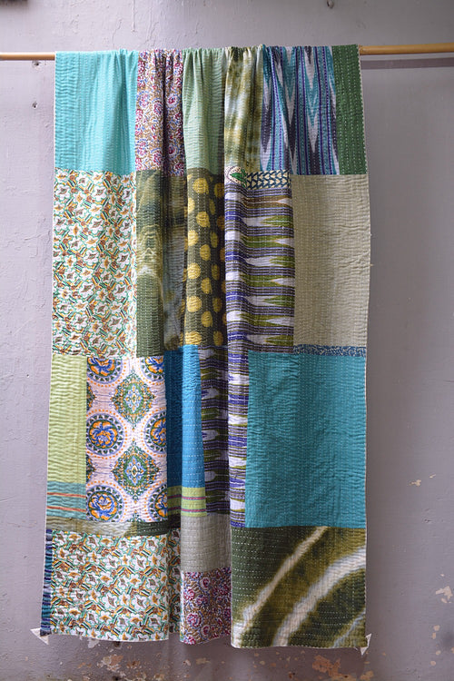 Hand-Quilted Khadi Bedspread | Gather | 60” x 98”