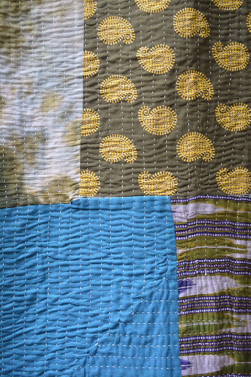 Hand-Quilted Khadi Bedspread | Gather | 60” x 98”
