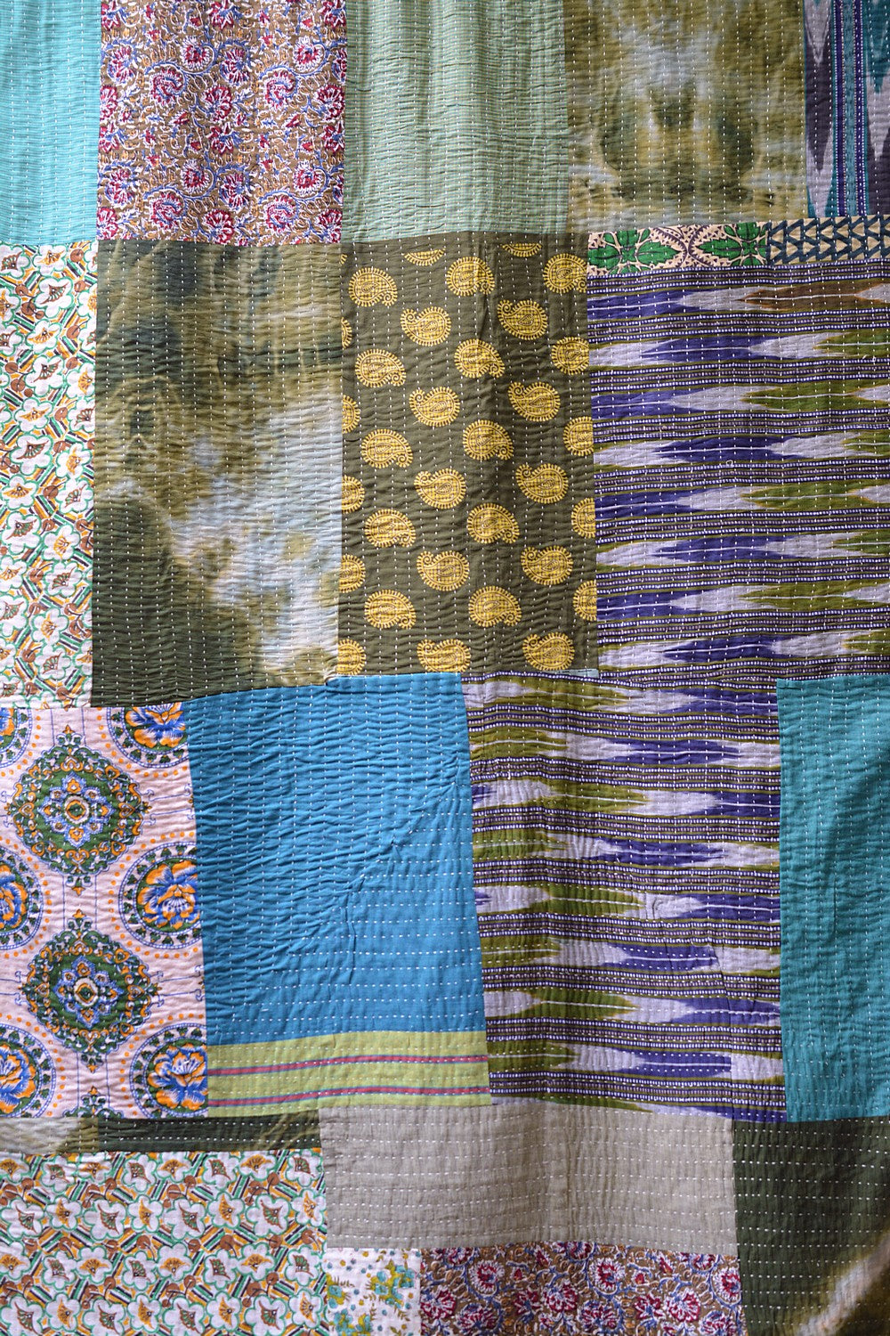 Hand-Quilted Khadi Bedspread | Gather | 60” x 98”