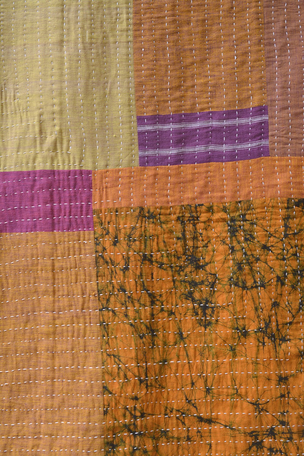 Hand-Quilted Khadi Bedspread | Stitch | 62” x 91”