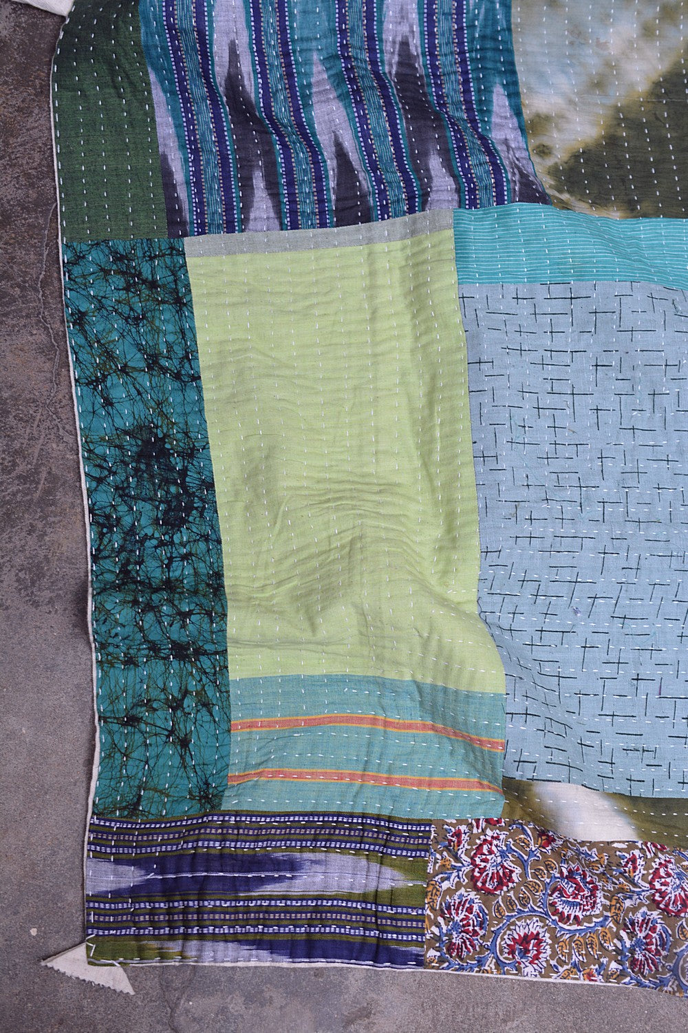 Hand-Quilted Khadi Bedspread | Gather | 60” x 98”