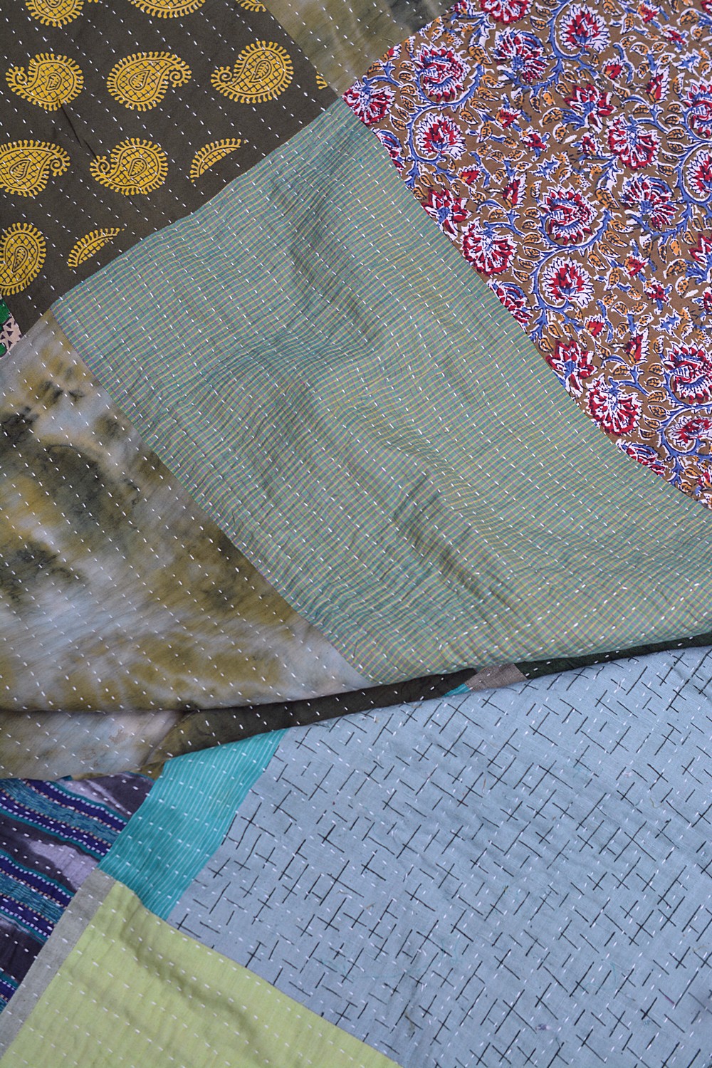 Hand-Quilted Khadi Bedspread | Gather | 60” x 98”